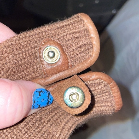 Christian Dior Vintage Brown Wool Nylon Leather Driving Gloves OS - Picture 10 of 16